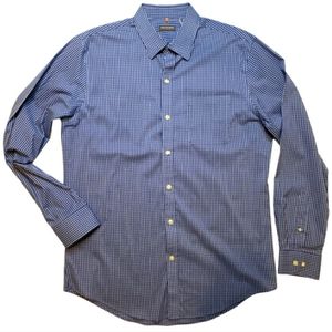 Van Heusen Button up Blue Gingham Checkered Men's Dress Shirt